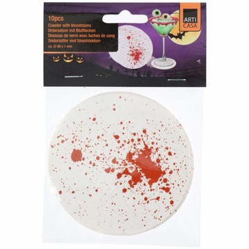 Articasa Halloween onderzetters - Bloedspetters - Ø 9.8 c.., Ophalen of Verzenden, Nieuw