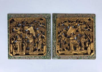 Paneel - Hout - China - Qing Dynastie (1644-1911) -