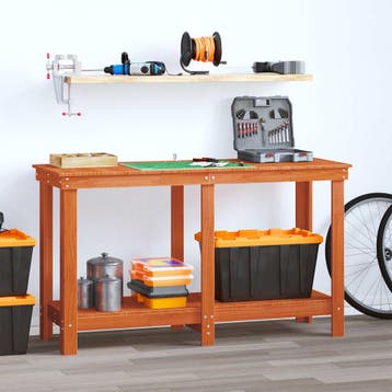 vidaXL Werkbank Waskleur Bruin 140 x 50 x 80 cm Massief, Verzenden, Nieuw