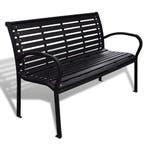 vidaXL Tuinbank 125 cm staal en HKC zwart, Tuin en Terras, Tuinbanken, Verzenden, Nieuw