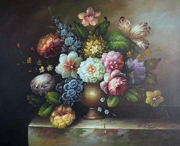 M. Gibson (XX) - Bodegón de Flores