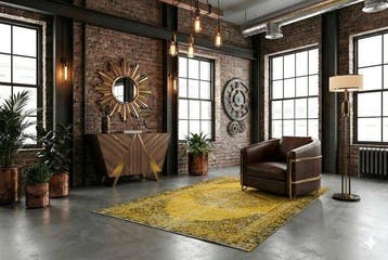 Goud Geel vintage - Vloerkleed - 270 cm - 145 cm - met, Nieuw