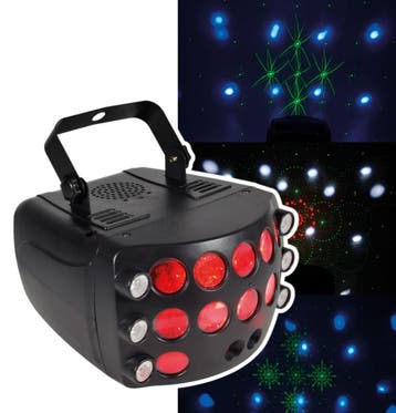 QTX Butterfly Effect: 3-in-1 LED- En Laser Licht Effect, Verzenden, Nieuw, Overige typen