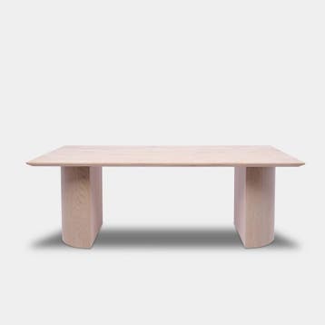 Tafel Rechthoekig Eikenhout  Half Rond  260x100, Nieuw