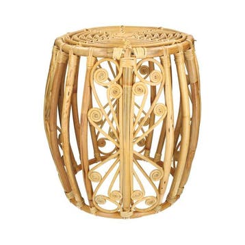 Bijzettafel - Japandi - Hout, Rattan