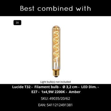 2dekans | Lucide ROLLO - Hanglamp - 3xE27 - Terracotta -, Ophalen of Verzenden, Zo goed als nieuw