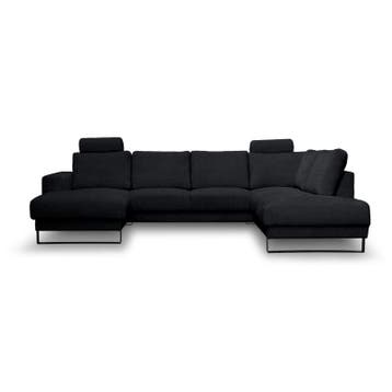 U-Bank Baarlo - u-banken - Zwart, Nieuw, 150 cm of meer, Stof, 300 cm of meer