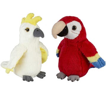 Tropische vogels knuffel set - pluche - kaketoe & papegaai, Verzenden, Nieuw