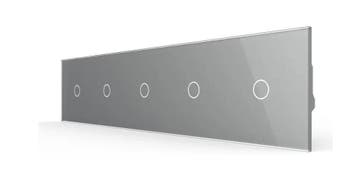 Livolo Glazen Touch Dimmer Schakelaar | 5-voudig | Grijs |, Ophalen of Verzenden, Nieuw, Schakelaar
