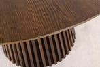 Ronde eettafel VALHALLA WOOD 120cm gerookt eiken kolomvoet -, Huis en Inrichting, Ophalen of Verzenden, Nieuw