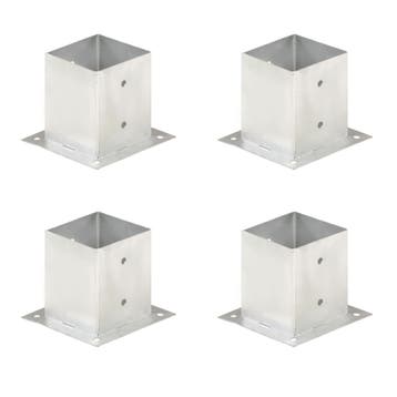 vidaXL Paalankers 4 st 121 mm gegalvaniseerd metaal, Verzenden, Nieuw