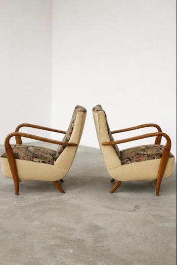 Fauteuil (2) - Hout, Textiel