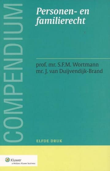 9789013095425 Compendium van het personen- en familierecht, Boeken, Verzenden, Gelezen, S.F.M. Wortmann