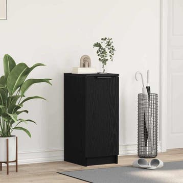 vidaXL Schoenenkast Zwart Eiken 29,5 x 35 x 70 cm Bewerkt, Verzenden, Nieuw
