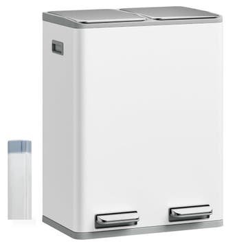 Prullenbak - Afvalbak - Vuilnisbak - 60 Liter - Wit - Hzuane, Verzenden, Zo goed als nieuw