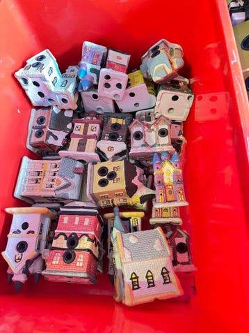 Kerstdecoratie (36) - huisjes - Aardewerk, Keramiek - Groot, Nieuw