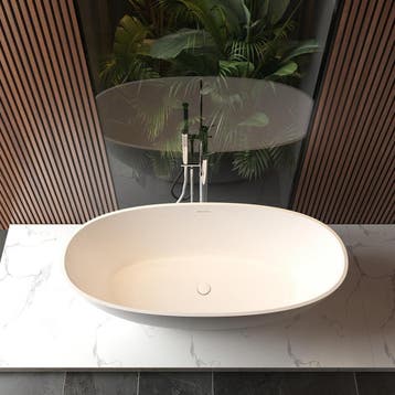 Wiesbaden Chiek Vrijstaand Ligbad - 165x75cm - Solid Surface, Ophalen of Verzenden, Nieuw