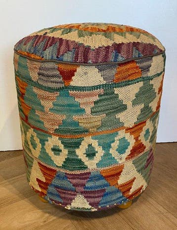 Kelim Poef(Ongebruikt/Nieuw) - Tapijt - 38 cm - 38 cm, Nieuw