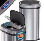 Vuilnisbak opent automatisch met Sensor Zilver 58L, Verzenden, Nieuw