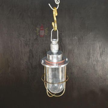 Plafondlamp - Messing, Glas, Antiek en Kunst