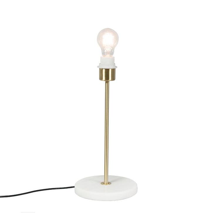 Klassieke tafellamp messing met marmeren voet - Kaso, Huis en Inrichting, Lampen | Tafellampen, Nieuw, Verzenden