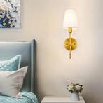 Industriële Wandlamp Metaal Stoffen Kap E27, Verzenden, Nieuw