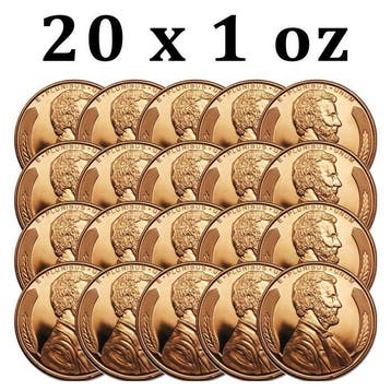 Verenigde Staten. 20 x 1 oz Lincoln Wheat Penny 999 Fine