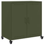 Dressoir Olijfgroen Staal 68x39x72 | Retourdeal 34% Korting, Minder dan 50 cm, Nieuw, Ophalen of Verzenden, Metaal