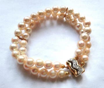 Kralenarmband 14 kt geelgoud - Akoya parels - natuurlijke