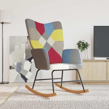 vidaXL Schommelstoel patchwork stof, Verzenden, Nieuw