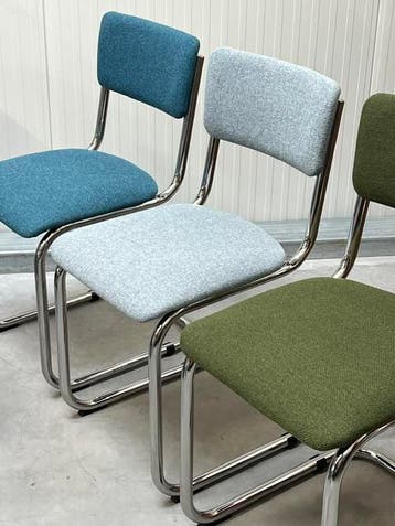 Retro sledestoelen nieuw eetkamerstoelen buisstoel prijs p/s, Ophalen, Overige kleuren, Vintage, Nieuw