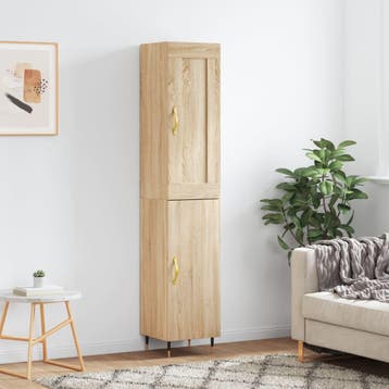 vidaXL buffetkast 34,5x34x180 cm bewerkt hout sonoma, Minder dan 50 cm, Verzenden, Nieuw, Minder dan 100 cm