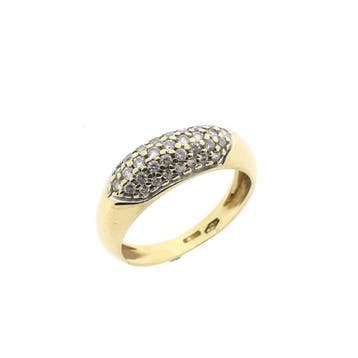 Gouden pavéring met zirconia, 18 tot 19, Gebruikt, Ophalen of Verzenden, Met edelsteen