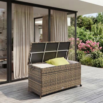 Opbergbox Kuusamo, rotan, met aluminium frame en wieltjes, Verzenden, Nieuw