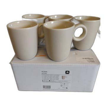 Leonardo Roma beker 400ml creme - set/6 — gebruikt, Verzamelen, Nieuw