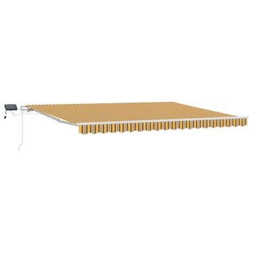 vidaXL Handmatig knikarmscherm met solar LED 4,5 x 3,5 m, Verzenden, Nieuw