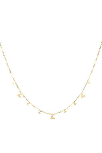 Goudlief Ketting hartjes all over (Hangerkettingen), Verzenden, Nieuw, Zilver, Overige materialen