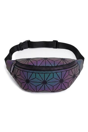 KIMU® Reflecterende Heuptas Geometrische Lijnen Fanny Pack T, Ophalen of Verzenden, Nieuw, Overige kleuren, Overige typen