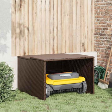vidaXL Garage voor robotmaaier 86x90x52/57 cm poly rattan, Verzenden, Nieuw