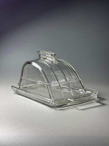 Val Saint Lambert - Boterschotel - ECLAT- kaasdome - Glas -, Antiek en Kunst
