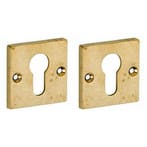 Set van twee PC-plaatjes Bauhaus messing antiek, Verzenden, Nieuw