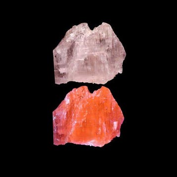 ENORME, ROZE KUNZIET, UV-gevoelig in ORANJE Kristallen op, Verzamelen, Mineralen en Fossielen