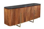 Design Dressoir GATSBY 160cm bruin goud mangohout marmer, Huis en Inrichting, Ophalen of Verzenden, Nieuw