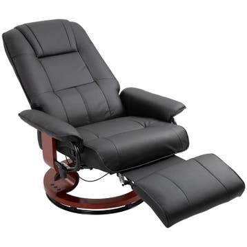 TRUUSK Relaxfauteuil met Voetsteun - Imitatieleer - 360° Dra, Verzenden, Nieuw