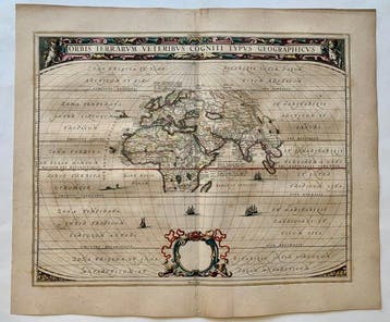 World - Wereld; J. Janssonius - Orbis terrarum veteribus, Boeken, Nieuw