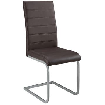 4 Eetkamerstoelen / stoel - Vegas - Kunstleer - Bruin, Huis en Inrichting, Stoelen, Verzenden, Nieuw