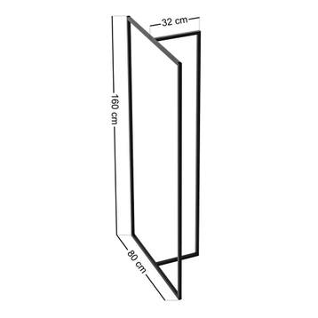 [en.casa] Kledingrek Hurdal kapstok 160x80x32 cm zwart, Huis en Inrichting, Kasten | Kledingkasten, Verzenden, Nieuw