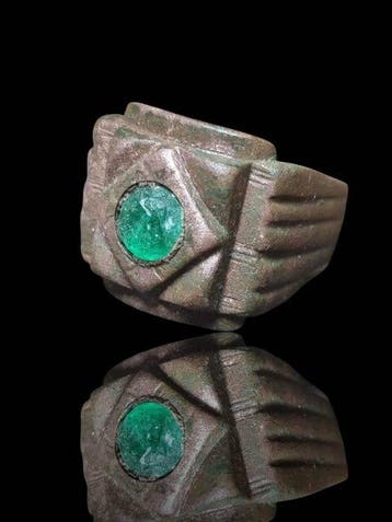Post-middeleeuws Stunning Bronze Heavy Seal Ring (Zonder
