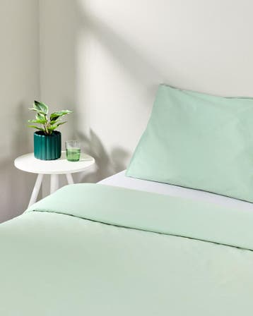 HEMA Dekbedovertrek 140x200/220cm hotel katoen percal sale, Verzenden, Nieuw, Groen