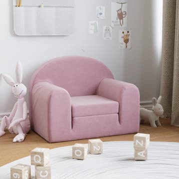 vidaXL Kinderslaapbank zacht pluche roze, Verzenden, Nieuw